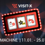 Zwischen dem 11.01.2024 und 25.01.2024 gibt es wieder die beliebte Slotmachine bei VISIT-X für einen Mega-Jackpot.