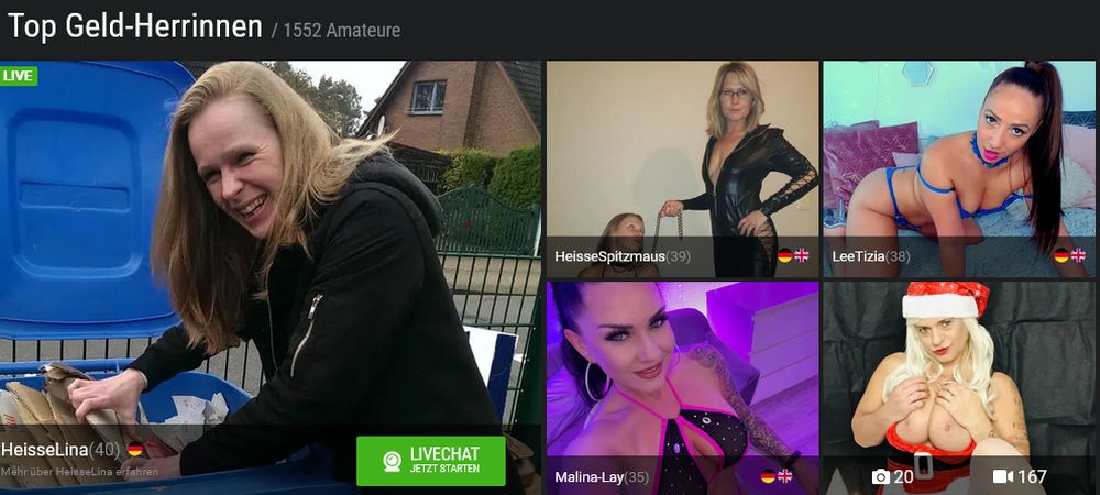 Geld-Herrinnen nackt vor der Webcam